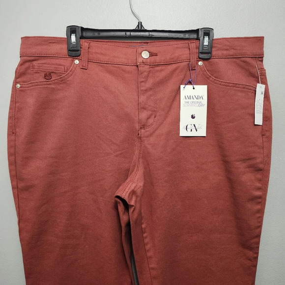 Gloria Vanderbilt women's Amanda jeans autumn blaze orange size 18WS sho… - Picture 2 of 7